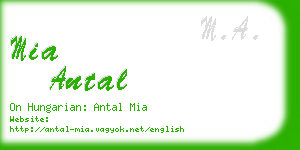 mia antal business card